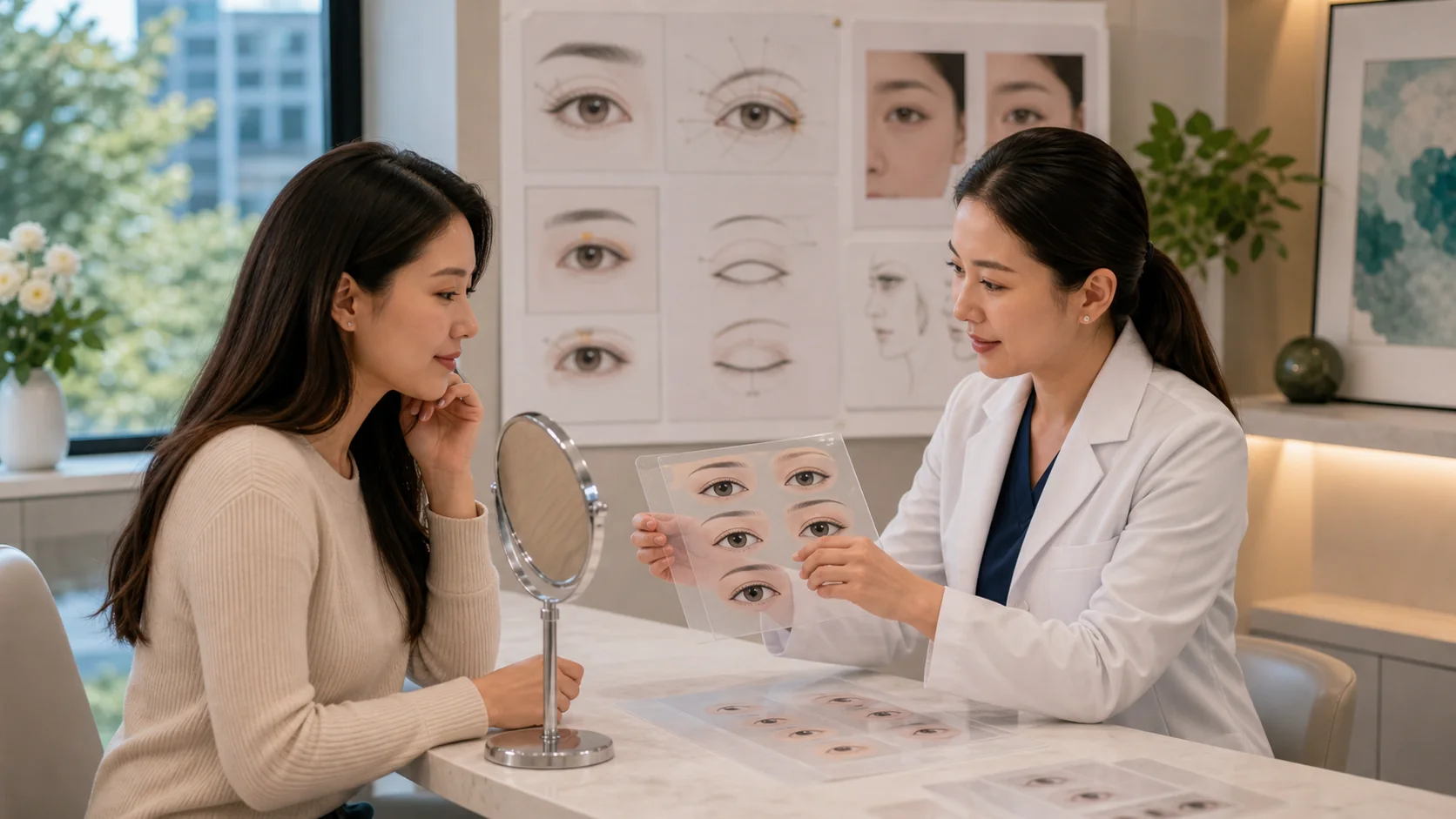 Double eyelid surgery consultation with culturally sensitive eyelid planning
